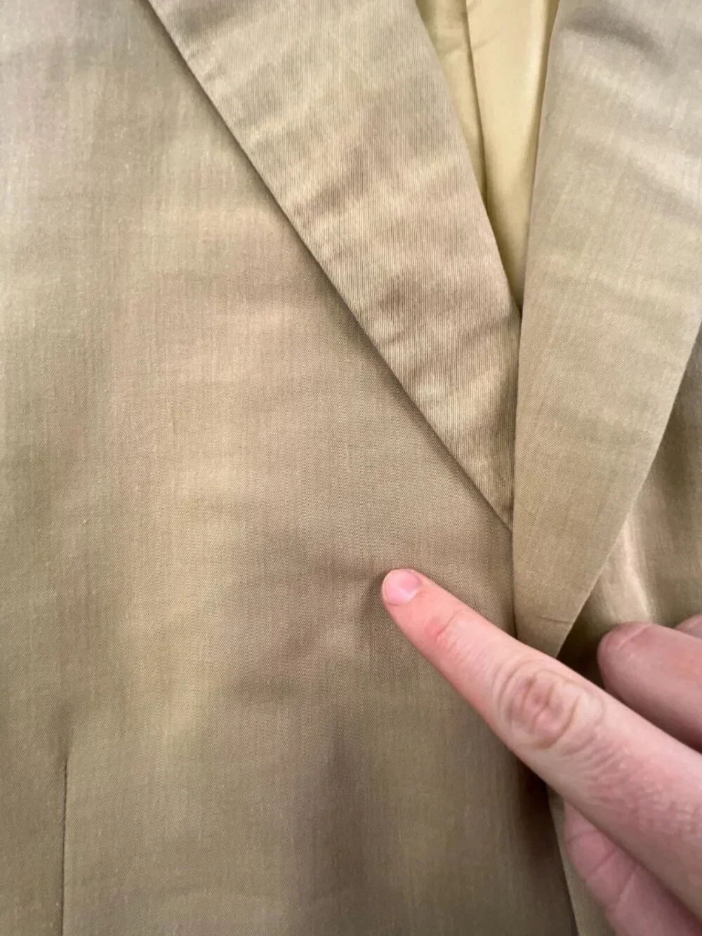 Samuelsohn Blazer Mens Tan 44L Long Wool Cotton Blend Suit Jacket Adult